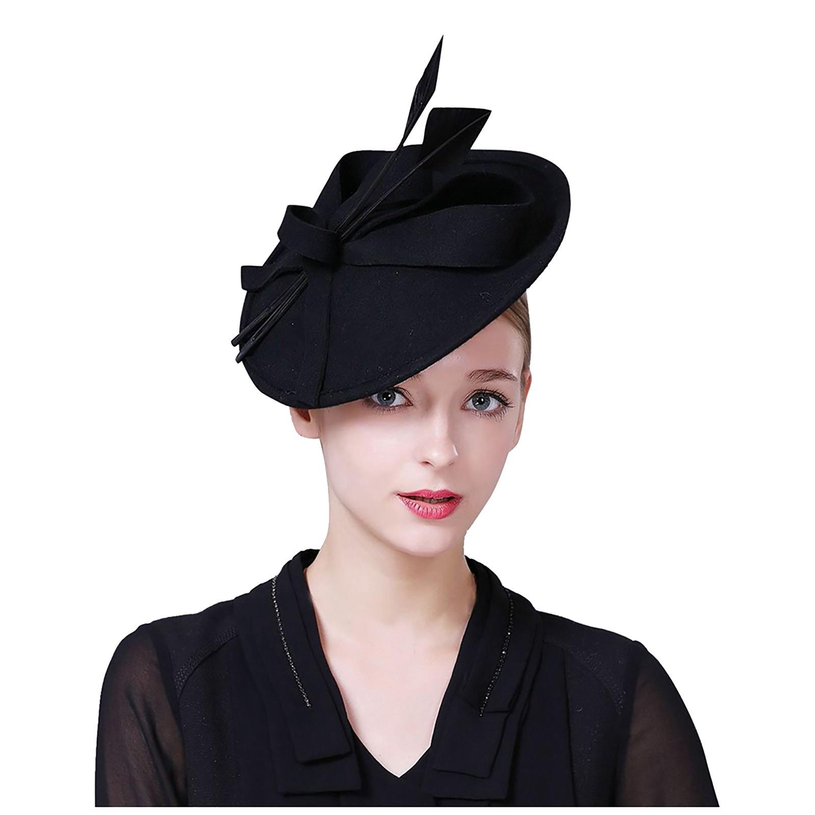 

(SU)Женская шляпа-дерби с цветами для коктейльного бала, свадебная повязка на голову, шляпа