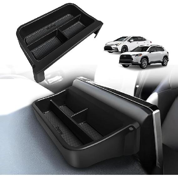 Muslogy Dashboard Storage Organizer Fits For -2024 2025 Toyota Corolla & -2025 Corolla Cross Accessories Non-Slip Ert Behind Screen For 8-Inch Touch