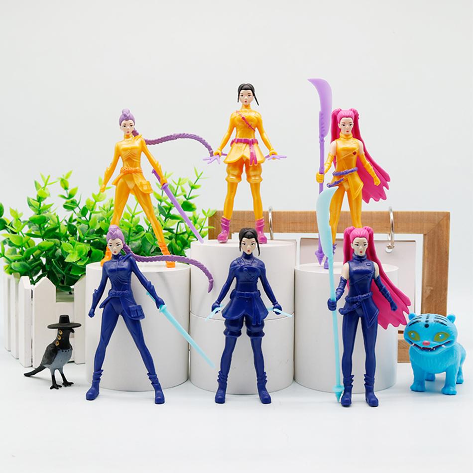 5/8/9Pcs Anime K Pop Demon Hunt Tiger Figure Blind Box Series Decoration Toy Statues Ornament for Halloween Christmas Kids Gifts