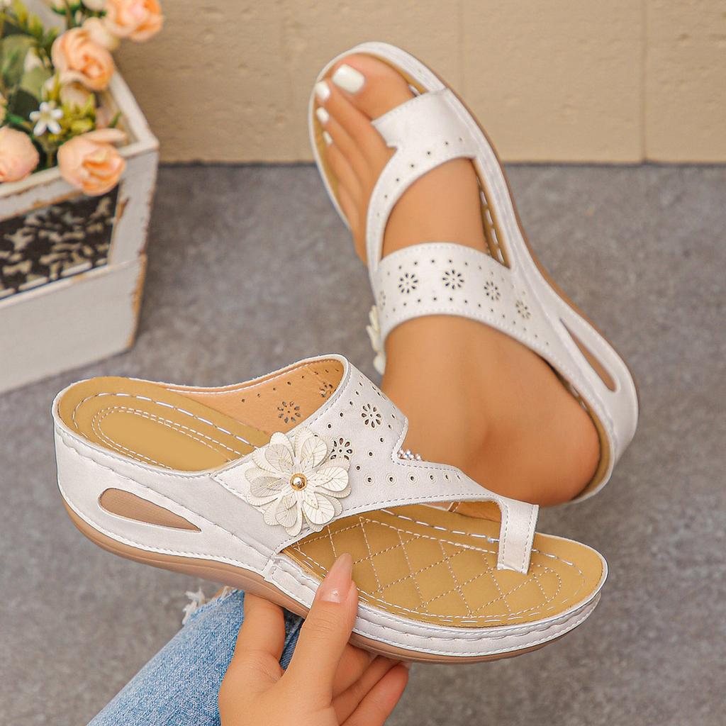 Women'S Platform Wedge Flip Flops Stylish And Casual Slip Floral Dressy Wedge Sandals For Women Earth Runners Women Sandals