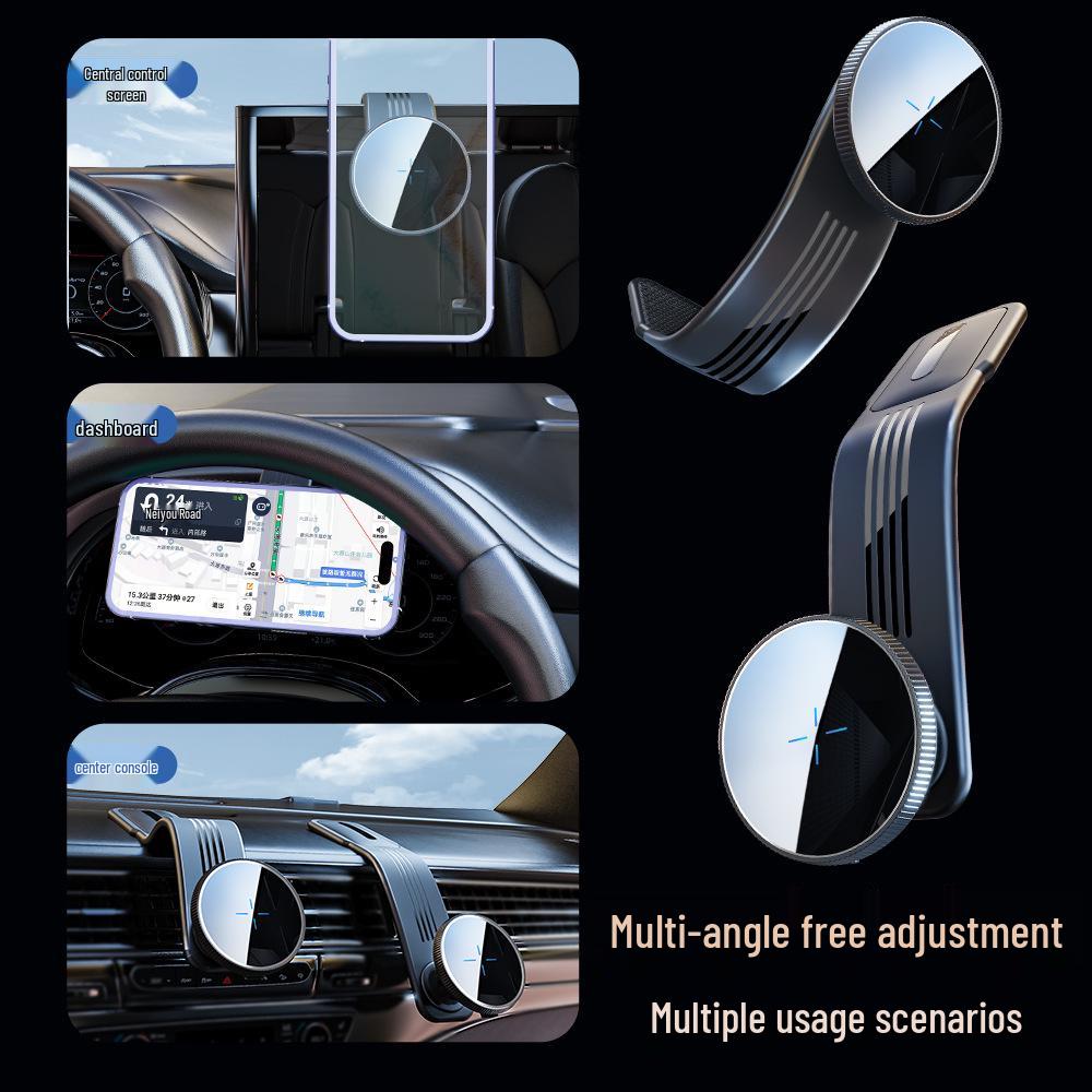 Magnetic 15W Wireless Car Charger with Bendable Dashboard Phone Holder