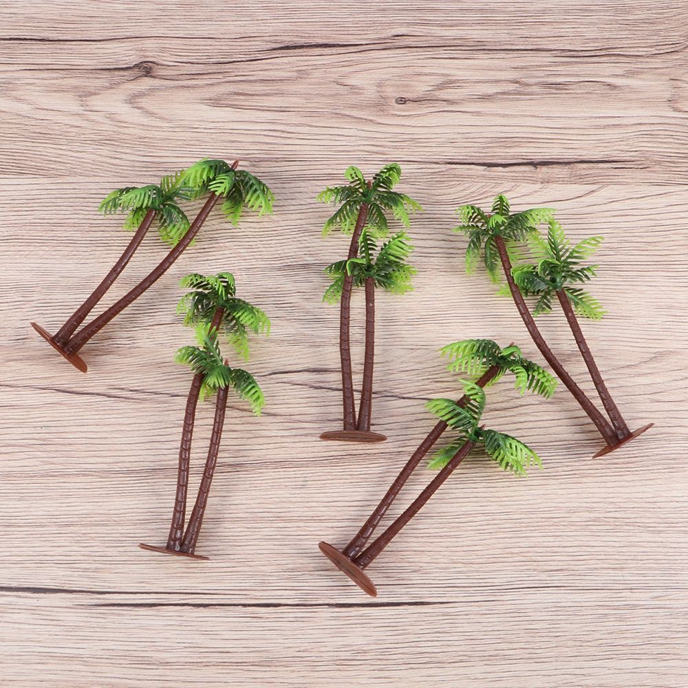 Pots Mini Leaf Fake Bonsai Craft Artificial Plants Coconut Palm Tree Miniature Micro Landscape
