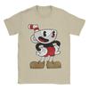 Cuphead T Shirt for Men Pure Cotton Vintage TShirts Crew Neck  Tee Shirt Short Sleeve Clothes 4XL 5XL
