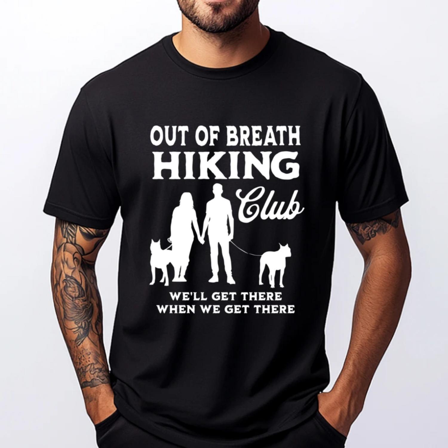 Out Of Breath Hiking Society Club Outdoor Walk Groups Fall Clothes Aesthetic ClassicLuxury T-Shirt Tops T Shirt Slogan S