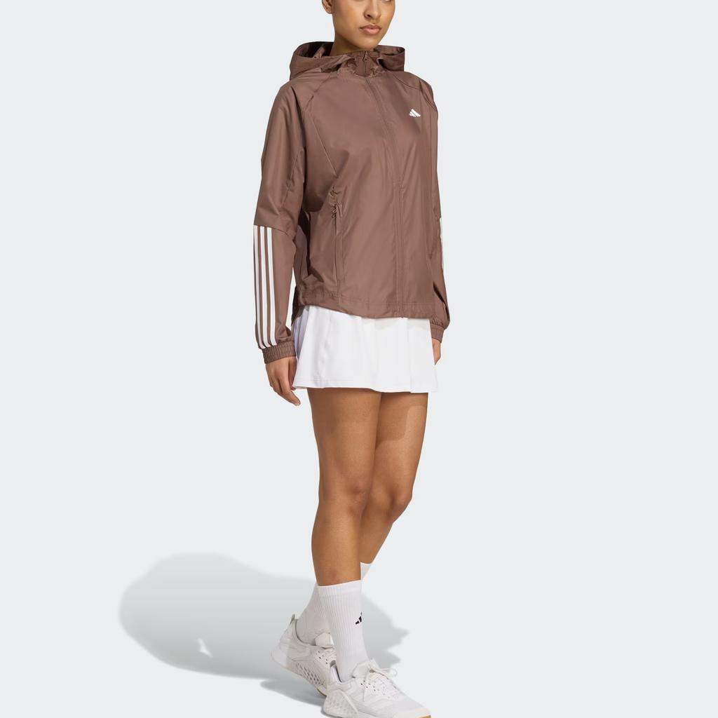 Adidas מעיל רוח Wind.RDY Hyperglam גזרה רפויה חסין רוח נושם נוח רוכסן שרוול עטלף שרוול ארוך ז'קט נשים ז'קט JX7381