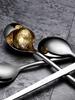 5pcs 304 Stainless Steel Spoons Ice Cream Spoons Long Handle Coffee Spoons Stirring Spoons Kitchen Utensils