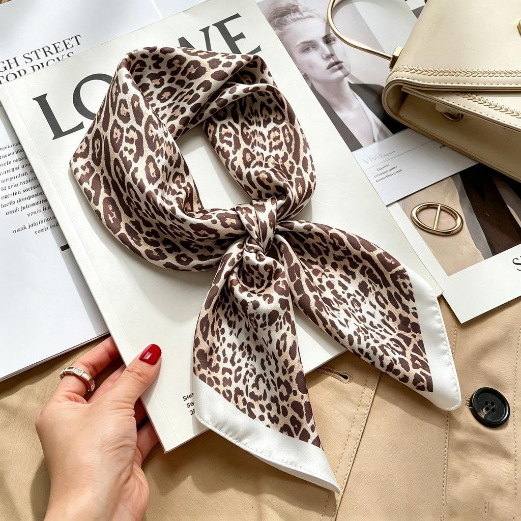 New silk satin 71 * 71 versatile foreign style simulation silk high-end temperament silk scarf middle-aged and elderly decorative scarf neck protectio