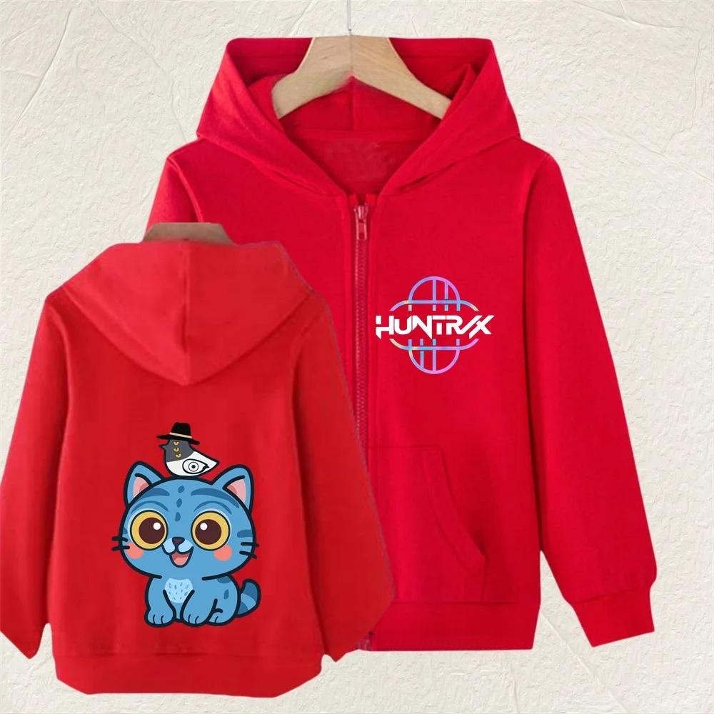 Kpop Demon Hunters Zip Up Hoodie Girls Boys Fashion Long Sleeves Loose Casual Zipper Sweatshirt