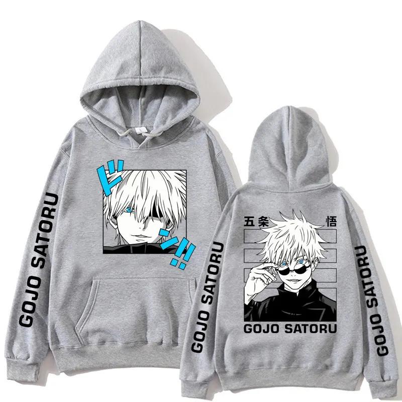 Jujutsu Kaisen Anime Klær Satoru Gojo Anime Genser Høst Fleece Manga Hettegensere Løs Harajuku Herre Streetwear