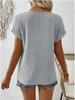 2026 Spring/Summer Women's Solid Color Zipper Short Sleeve Pullover T-Shirt Loose Top