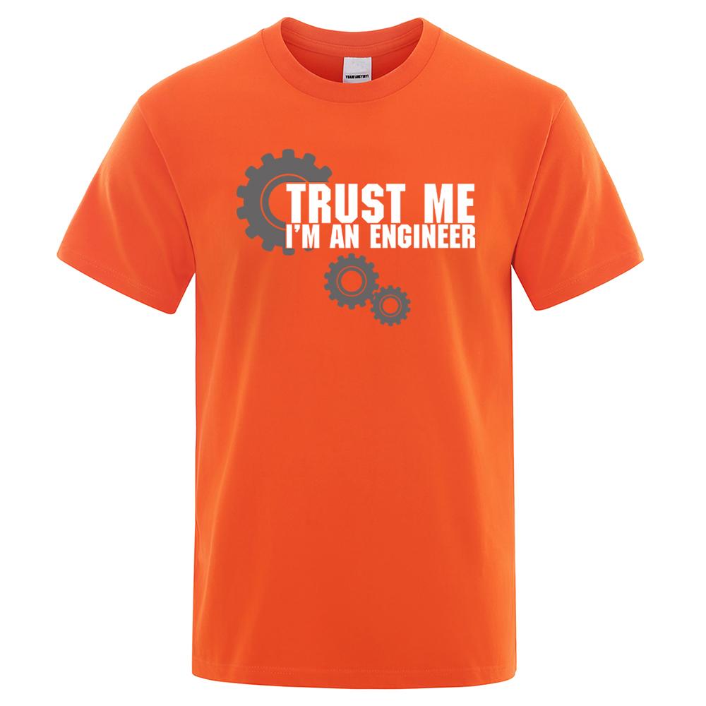Trust Me I'M Engineer Print Clothes Men Vintage Oversize T-Shirt Summer 100% Cotton Loose Tee Clothes Man New Crewneck T-Shirts