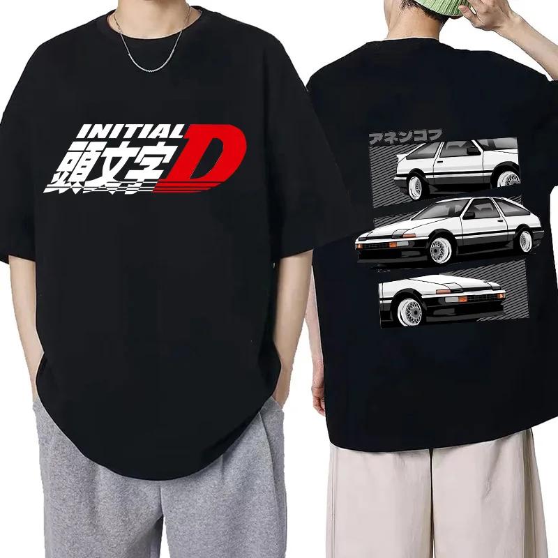 Japanese Anime Graphic Tee Shirt Cartoon Redsuns Gothic Tops Initial D EU Size TShirt Men AE86 Funny Harajuku Manga Tshirt Male