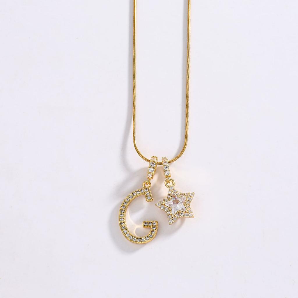 26 Alphabet Pendant Initial Letter Star Necklace Couple Name Jewelry Gifts