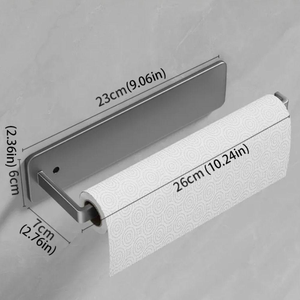 Self-Adhesive Paper Towel Holder Sleek Grey/ Black/ White Roll Paper Holder  Toilet Rolls