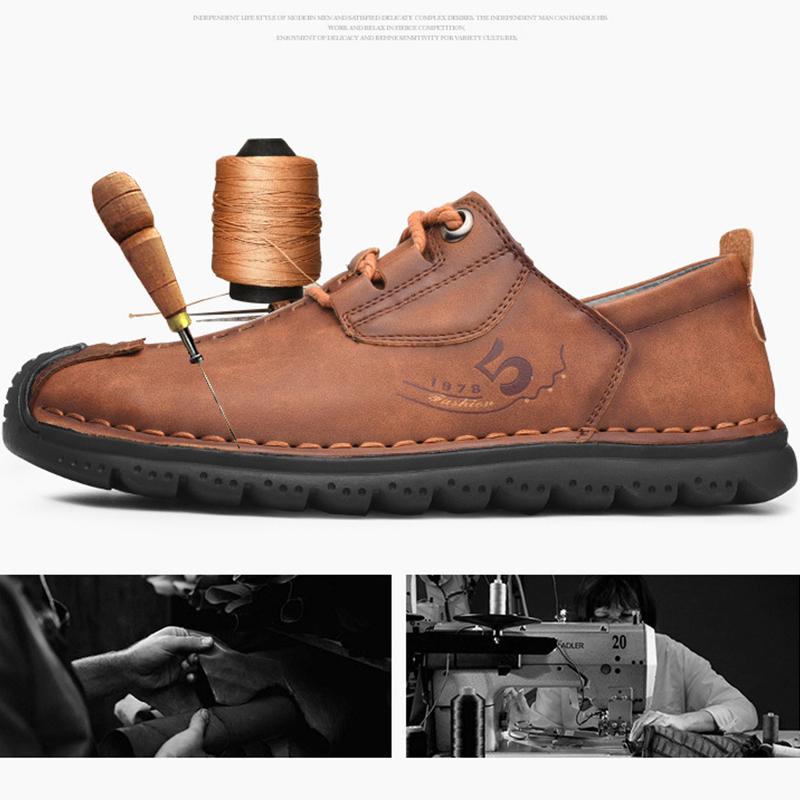 38-48 Large Size Leather Shoes Men's Microfiber Leather Soft Bottom Winter Men's Shoes Business Casual Leather Shoes