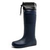 Water shoes extra high tube flat rain shoes men's closure plus fixed cotton lint long rain boots size waterproof glue shoes winter