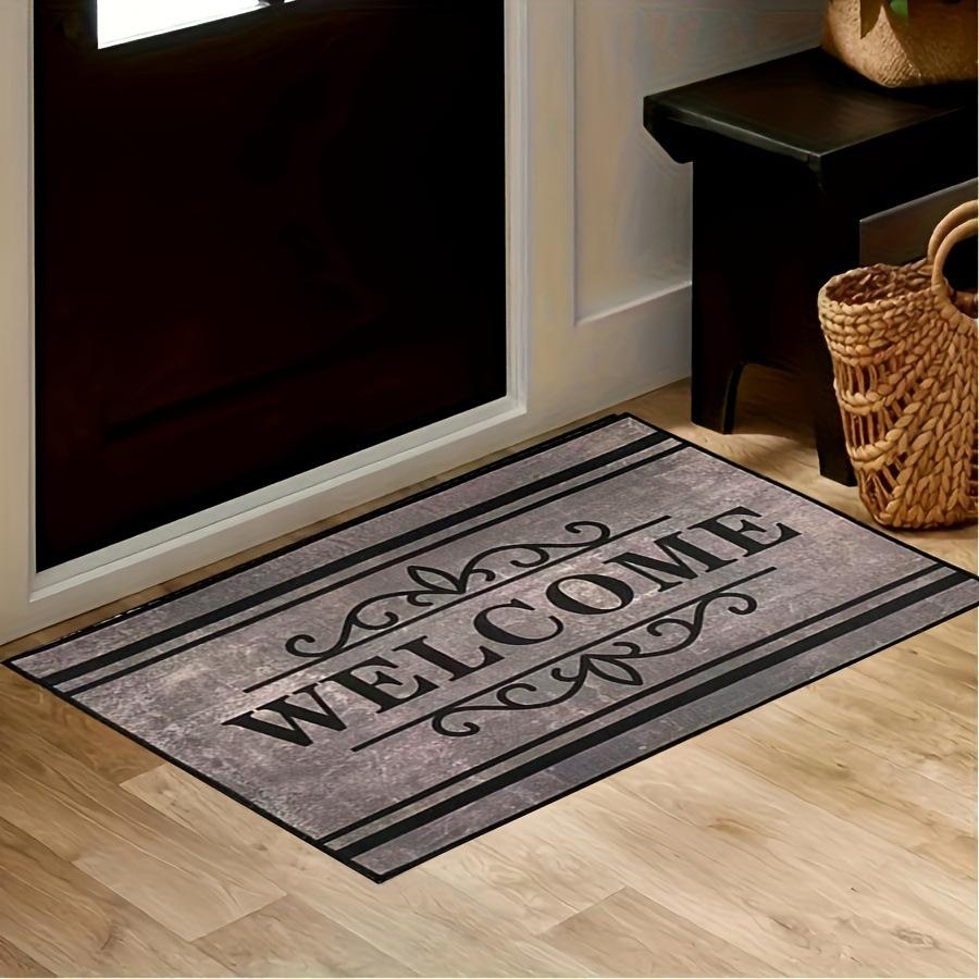 Welcome Entryway Carpet Mat - Decorative Text Western Natural Minimalist Vintage Stylish Entry Decor Home Decoration Home Rug