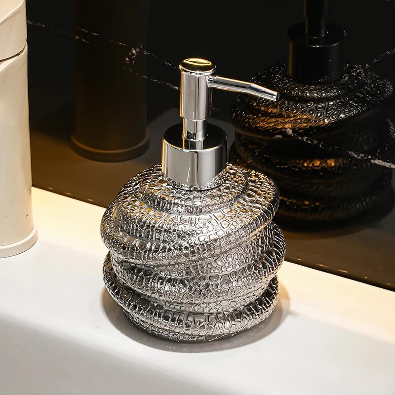 Ceramic Bottle Soap Dispenser Hotel Toilet Hand Wash Liquid Press Bottles Body Wash Shampoo Dispensing Shampoo Bath Gel Bottle