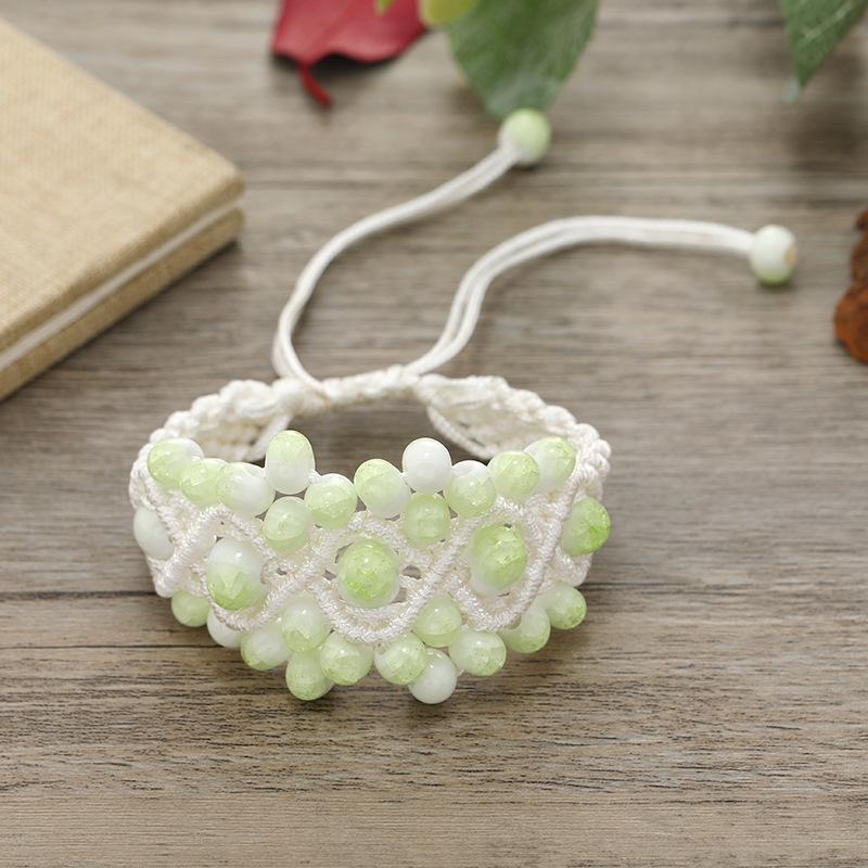 Hand-woven retro ceramic bracelet women's versatile simple temperament literary hand rope with jewelry