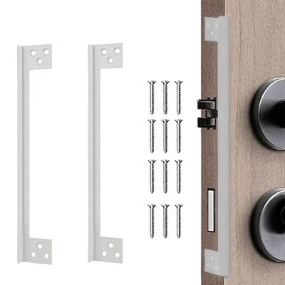 2 Pieces Door Latch Guard Plates Security Easy To Install Protector L Shaped for Metal