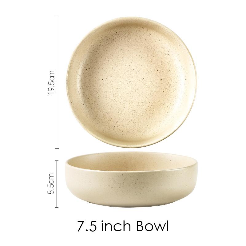 Nordic round dinner plate ceramic dinner plate plate cake Fruit salad plate steak soup bowl kitchen tableware dinner plates