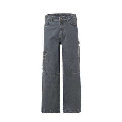 Outdoor Mountain Woodcutting Pants Men's Autumn Washing Work Clothes Wide-leg Straight Trousers