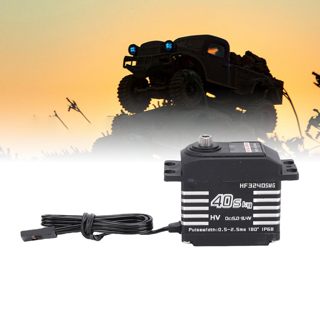 RC Digital Servo Motor IP68 Water Proof Metal Gear High Torsion with 25T Servo Horn for 1/12 1/10 1/