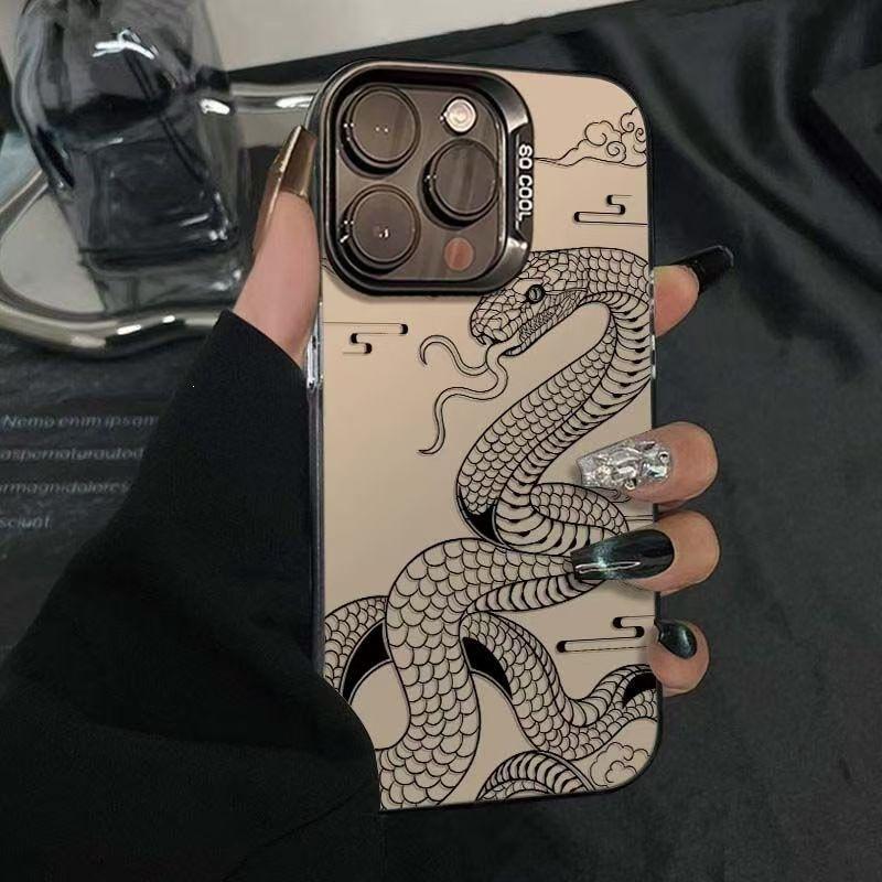 Line Black Snake for Apple 16PROMAX Mobile Phone Case iPhone15 Snake Year 14 Men and Women 13 Anti-drop 12/xr