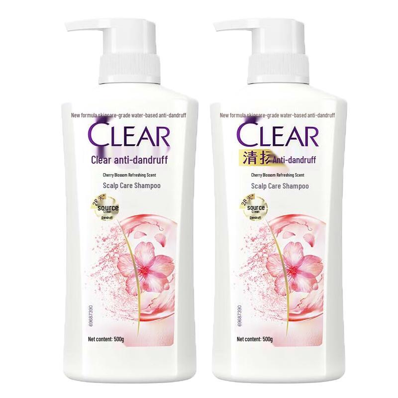 CLEAR Anti-Dandruff Cherry Blossom Shampoo (2x500g)