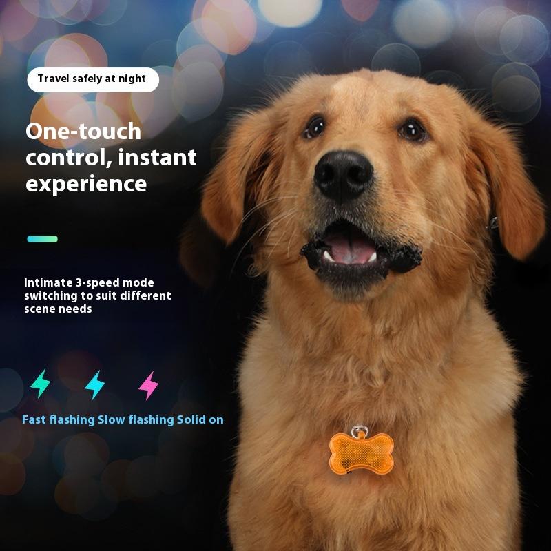 Pet Led Dog Collar Bone Pendant Dog Cat Collar Pet Leads Glow Accessories Outdoor Night Safety Decoration Light Pet Supplies