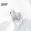 Animal Brooch Zinc Alloy Imitation Pearls Inlaid Fluffy Sheep Design