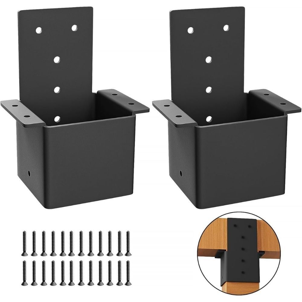 Metal Pergola Bracket Black Pergola Accessories Durable Deck Railing Connector  Garden