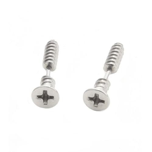 Unisex Punk Gothic Unika rostfritt stål Hel skruv Solid Ear Studs örhängen