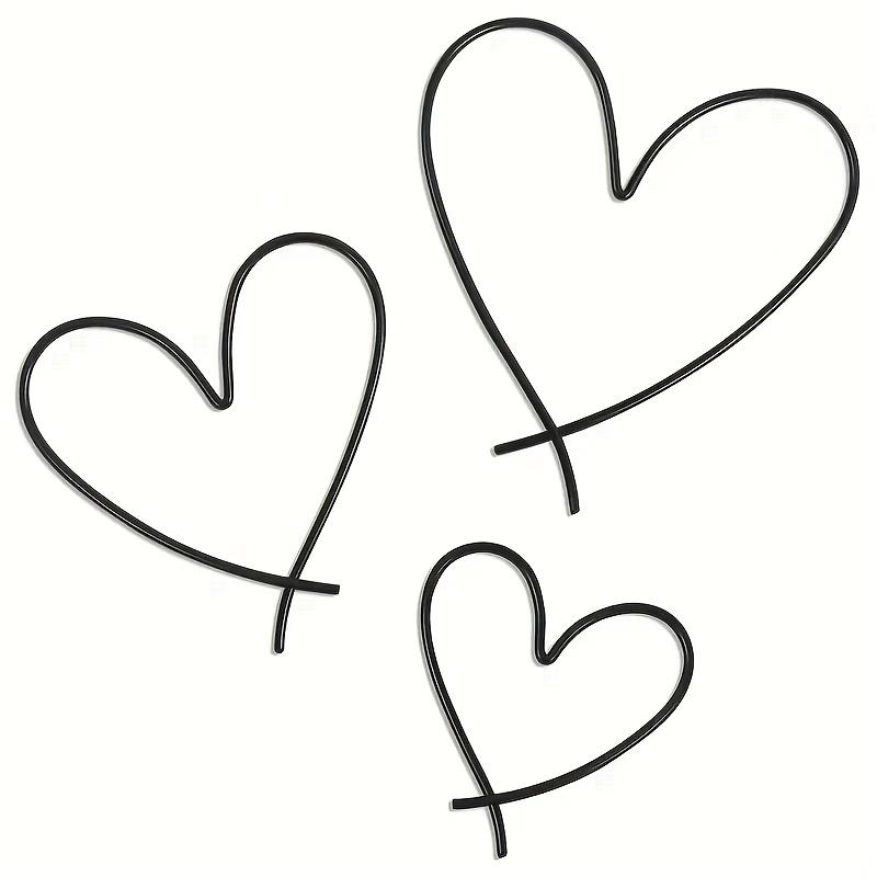 

3pcs Iron Art Modern - Heart Wall Art Decor, Love Heart Wall Decor Sign Metal Wall Decorations, For Valentine s Day, Room Decor