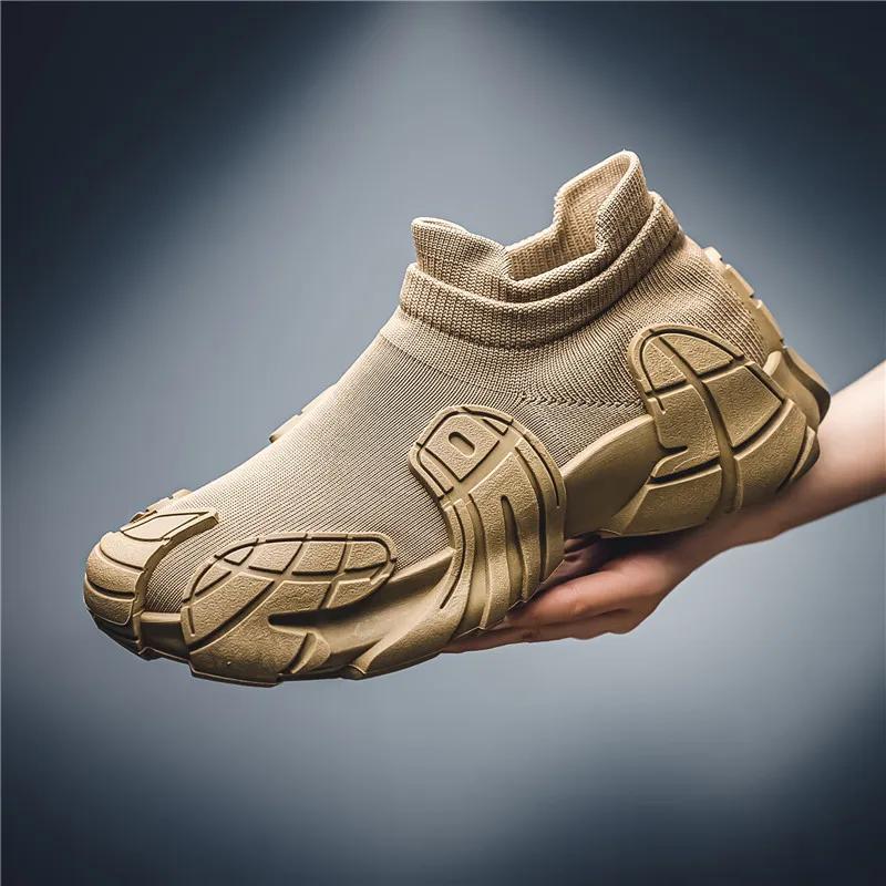 Fashion Socks Men's Shoes 2024 Summer New Casual Soft Soled Sports Shoes Large Size Shoes Men's Foot Pedal Breathable Dad Shoes