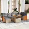 VidaXL Garden Lounge Set with Cushions 7 Pcs Beige Braided Resin Acacia 3327741