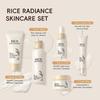 25-26 Complete Korean Skincare Set with Rice-Based Cleanser, Toner, Serum, and Cream for a Radiant Glass Skin Complexion