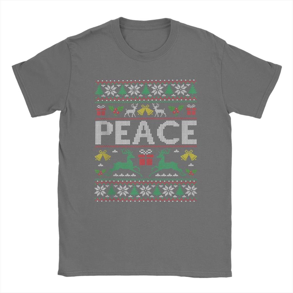 Streetwear T-Shirt Beach Peace I Come in Peace Ugly Christmas Sweater Hip Hop T-Shirts Cotton Tee Shirt for Men Y2K Clothing