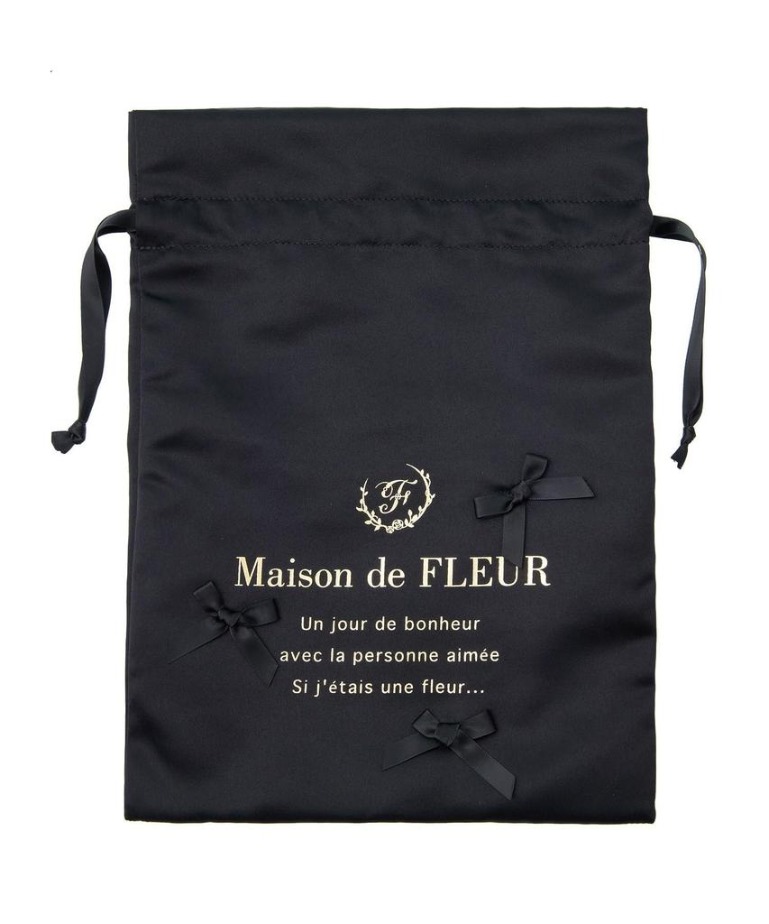 De Pouches and Drawstring Bags EC Exclusive Drawstring Bag for Black [Maison Fleur] Women,