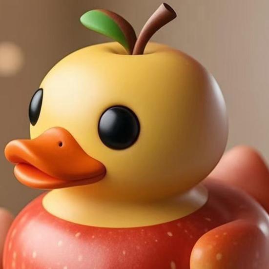 Fruit Duck Figurine Resin Fruit Themed Duckling Statue Peach Strawberry Duck