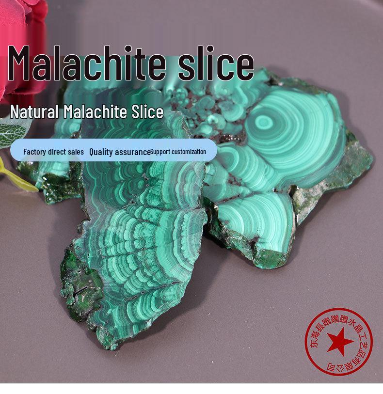 Polerad Malakit Skiva Underlägg - Rå Naturlig Kristall Mineral Exemplar