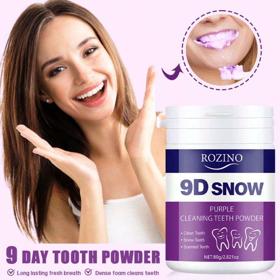 1PC Purple Teeth Cleaning Powder Mint Flavor Removes Stains Tartar Control Whitening Polishing Deep Cleaning For Daily Use
