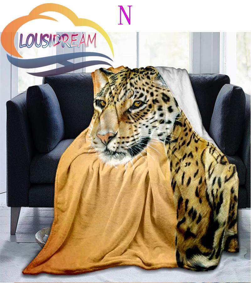 Animal Forest Cheetah Leopard Fluffy Blanket Flannel Warmth Soft Plush Sofa Bed Throw Blanket  Plush Throw Blanket