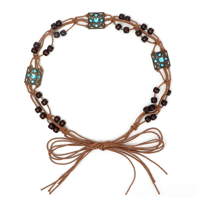 Bohemian Woven Hemp Rope Belt for Women Summer Casual Decorative Thin Waist Belt Multiple Color Options