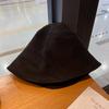 Black Suede Fisherman Hat for Women In Autumn and Winter Korean Style Japanese Trendy Face Showing Small Bucket Hat