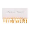 XP17 Women's Retro Geometric Butterfly Pearl Hoop Earrings Set