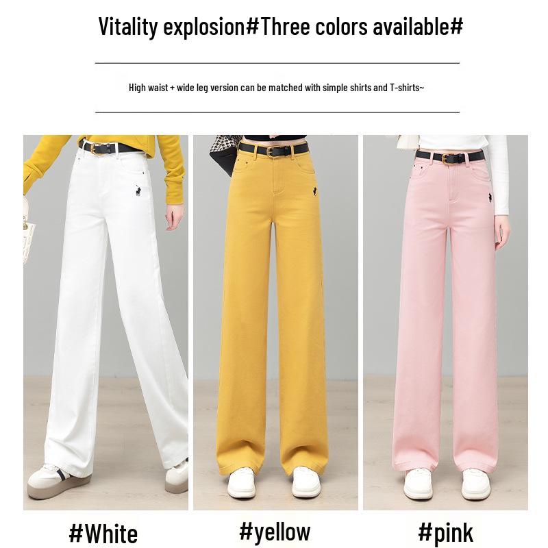 Women’s High-Waisted Yellow Wide-Leg Floor-Length Jeans - Spring 2026 Edition