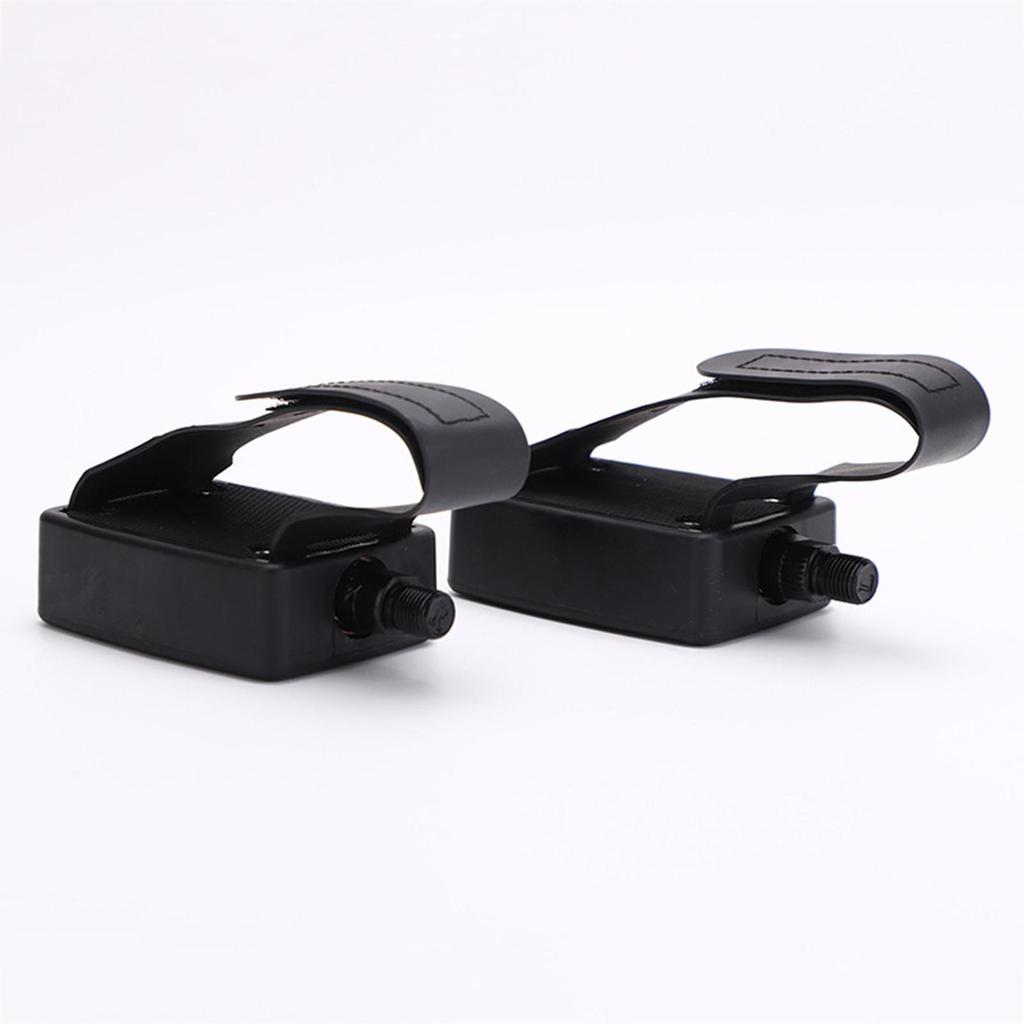 1 Pair Exercise Bike Pedals Easy to Install Universal with Straps Fitness Equipment for Riding