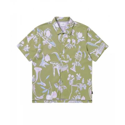 Object Jacquard Button Up Top Green