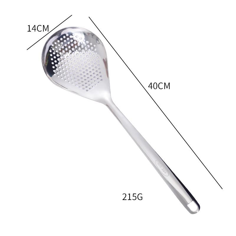 304 Stainless Steel Filter Spoon with Comfort Handle and Hanging Holes Strainer Skimmer for Kitchen Cooking Draining and Frying